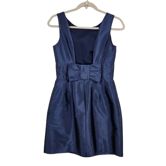 Alfred Sung D523 Midnight Blue Open Back Bow Dress Women's Size 4 - Picture 9 of 13